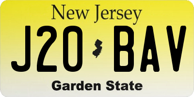 NJ license plate J20BAV