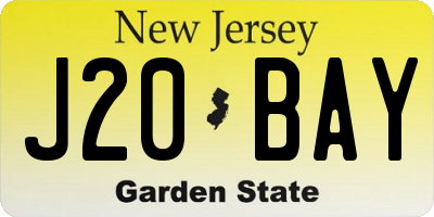 NJ license plate J20BAY