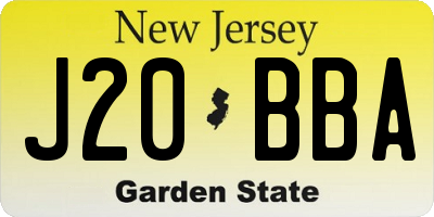 NJ license plate J20BBA