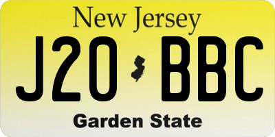 NJ license plate J20BBC