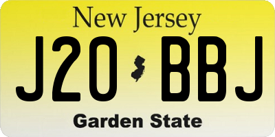 NJ license plate J20BBJ