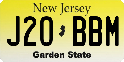 NJ license plate J20BBM