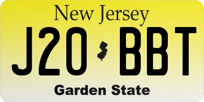 NJ license plate J20BBT