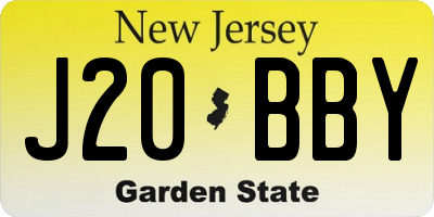 NJ license plate J20BBY
