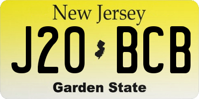NJ license plate J20BCB