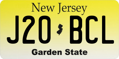 NJ license plate J20BCL