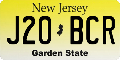 NJ license plate J20BCR