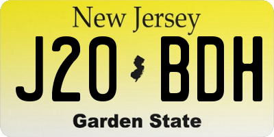 NJ license plate J20BDH
