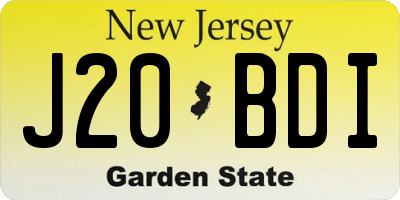 NJ license plate J20BDI