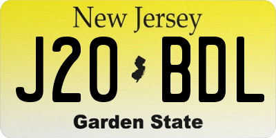 NJ license plate J20BDL