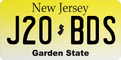 NJ license plate J20BDS