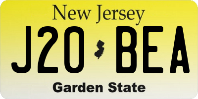 NJ license plate J20BEA