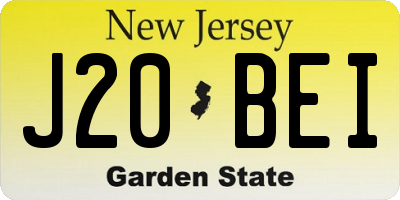 NJ license plate J20BEI