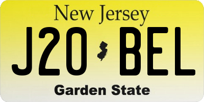 NJ license plate J20BEL