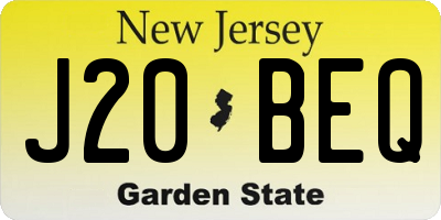 NJ license plate J20BEQ