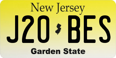 NJ license plate J20BES