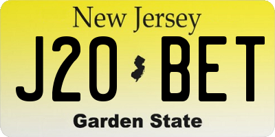 NJ license plate J20BET