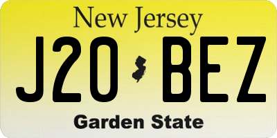 NJ license plate J20BEZ