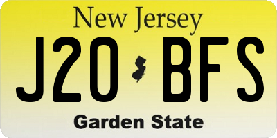NJ license plate J20BFS