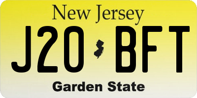NJ license plate J20BFT