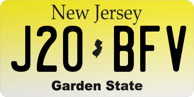 NJ license plate J20BFV