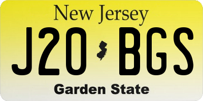 NJ license plate J20BGS