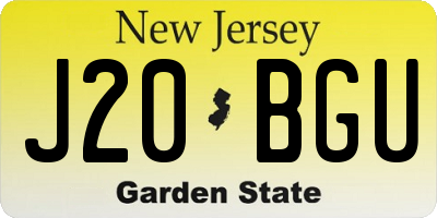 NJ license plate J20BGU
