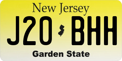 NJ license plate J20BHH