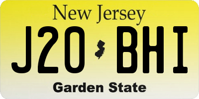NJ license plate J20BHI
