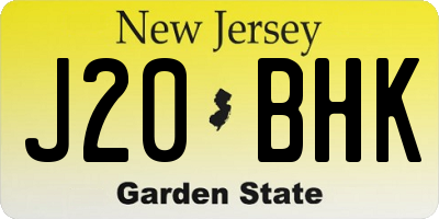 NJ license plate J20BHK