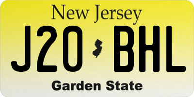 NJ license plate J20BHL
