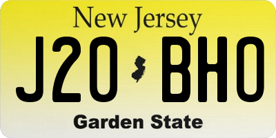 NJ license plate J20BHO