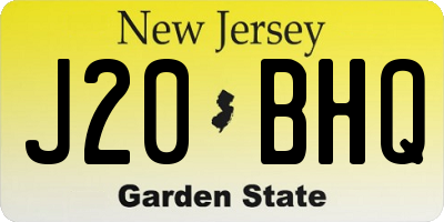 NJ license plate J20BHQ
