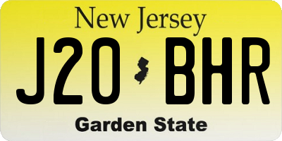 NJ license plate J20BHR