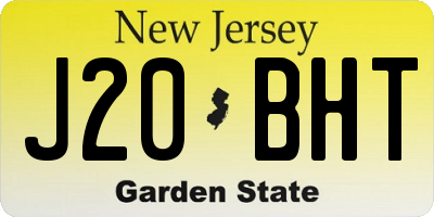 NJ license plate J20BHT