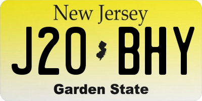 NJ license plate J20BHY