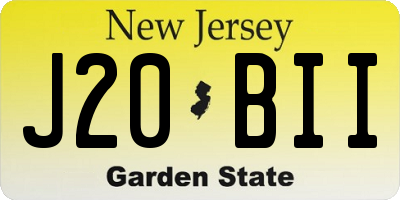 NJ license plate J20BII