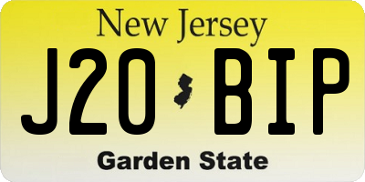 NJ license plate J20BIP