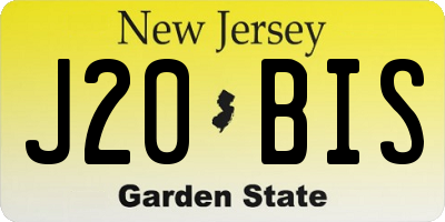 NJ license plate J20BIS