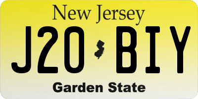 NJ license plate J20BIY