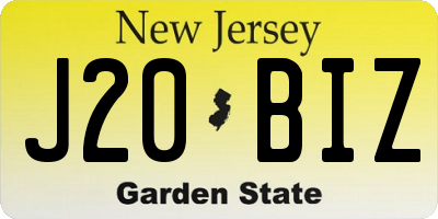 NJ license plate J20BIZ