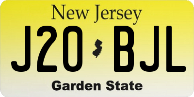 NJ license plate J20BJL