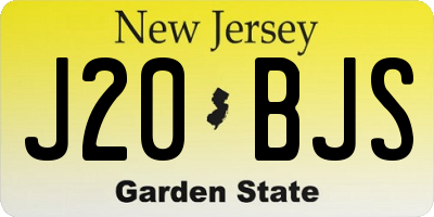 NJ license plate J20BJS