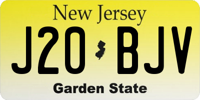NJ license plate J20BJV
