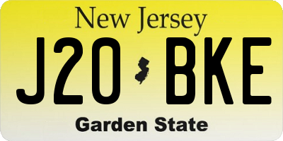 NJ license plate J20BKE