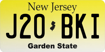 NJ license plate J20BKI