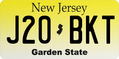 NJ license plate J20BKT