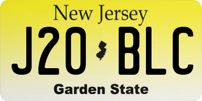 NJ license plate J20BLC
