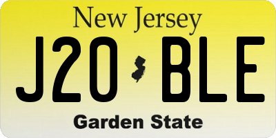 NJ license plate J20BLE