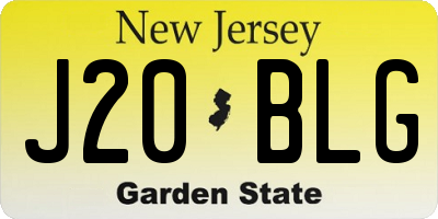 NJ license plate J20BLG